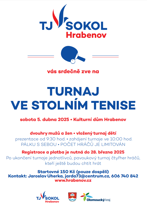 Jarní turnaj ve stolním tenise